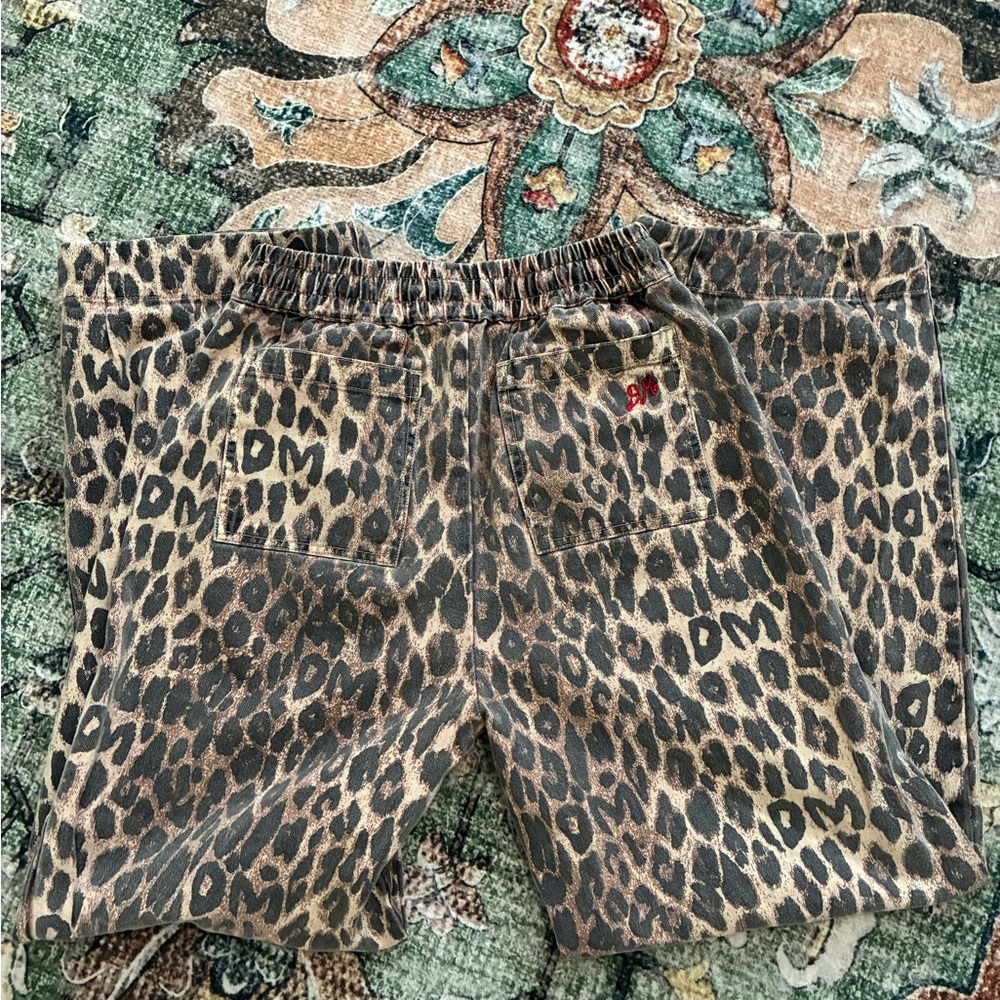 Leopard Print Wide-Leg Track Pants - Brown - Picture 4 of 5